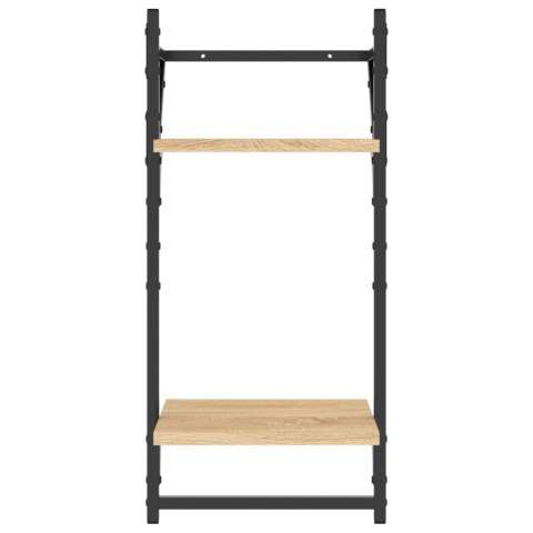 2-poziomowe półki z drążkami 2 szt, sonoma, 30x25x65 cm