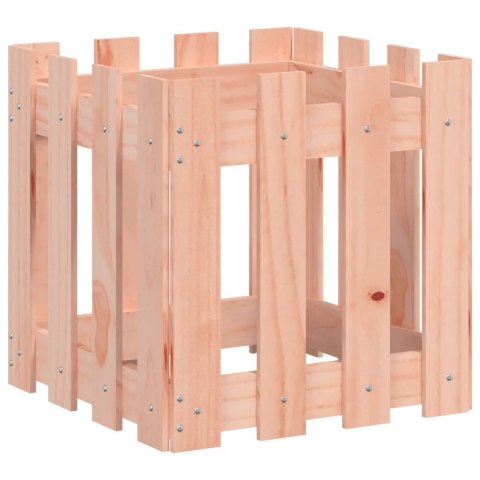 Donica ogrodowa z płotkiem, 40x40x40 cm, lite drewno daglezjowe