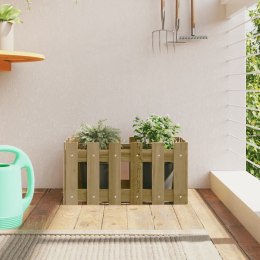Donica ogrodowa z płotkiem, 60x30x30 cm, impregnowana sosna