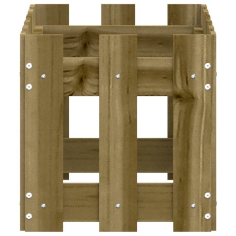 Donica ogrodowa z płotkiem, 60x30x30 cm, impregnowana sosna