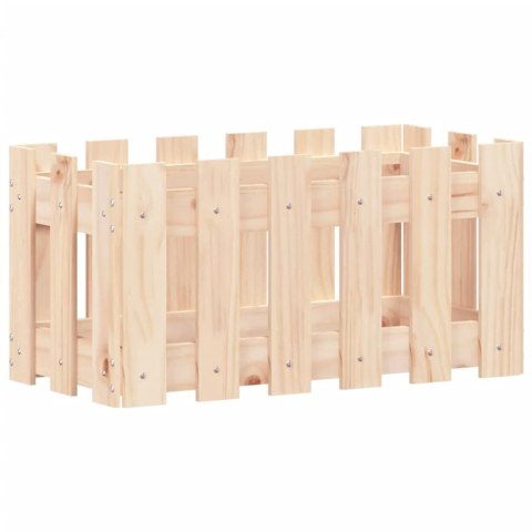 Donica ogrodowa z płotkiem, 60x30x30 cm, lite drewno sosnowe