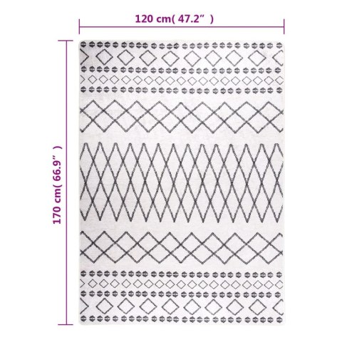 Dywan z możliwością prania, czarno-biały, 120x170 cm