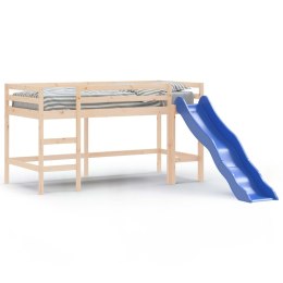 Rama łóżka dla dzieci, ze zjeżdżalnią, 90x200 cm, lita sosna
