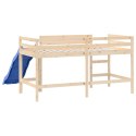 Rama łóżka dla dzieci, ze zjeżdżalnią, 90x200 cm, lita sosna