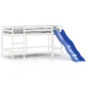 Rama łóżka dla dzieci, ze zjeżdżalnią, biała, 90x190 cm, sosna