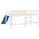 Rama łóżka dla dzieci, ze zjeżdżalnią, biała, 90x190 cm, sosna