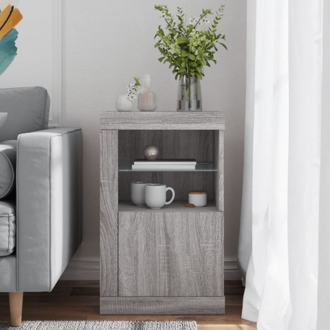 Szafka boczna z LED, szary dąb sonoma, materiał drewnopochodny