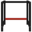 Metalowa rama pod blat roboczy, 80x57x79 cm, czarno-czerwona