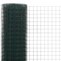 Ogrodzenie z siatki, stal i PVC, 25x0,5 m, zielone