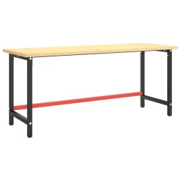 Rama do stołu roboczego, czerwono-czarna, 180x57x79 cm, metal
