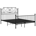 Rama łóżka, czarna, metalowa, 160x200 cm