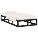 Rama łóżka, czarna, 90x190 cm, lite drewno