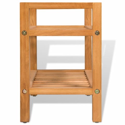 Stojak na buty z 2 półkami, 49,5x27x40 cm, lite drewno dębowe Stojak na buty z 2 półkami, 49,5x27x40 cm, lite drewno dębowe