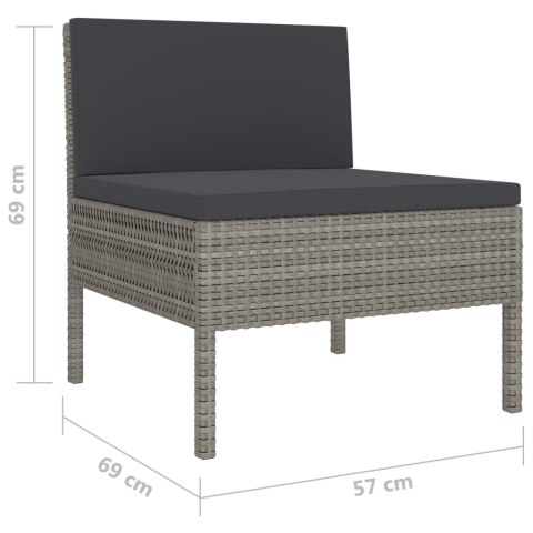 10-cz. ogrodowy zestaw wypoczynkowy, poduszki, rattan PE, szary 10-cz. ogrodowy zestaw wypoczynkowy, poduszki, rattan PE, szary