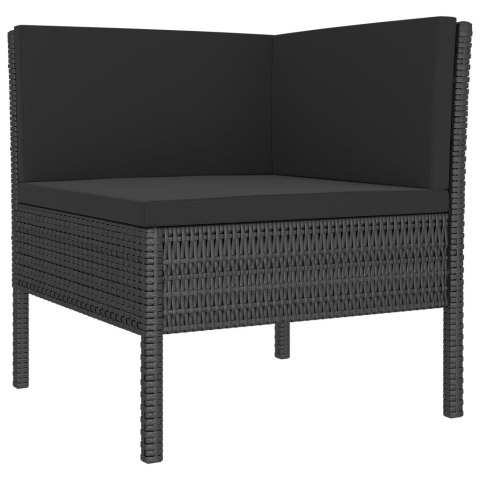 10-cz. zestaw mebli do ogrodu, poduszki, rattan PE, czarny 10-cz. zestaw mebli do ogrodu, poduszki, rattan PE, czarny