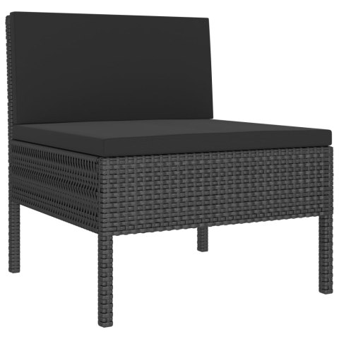 10-cz. zestaw mebli do ogrodu, poduszki, rattan PE, czarny 10-cz. zestaw mebli do ogrodu, poduszki, rattan PE, czarny