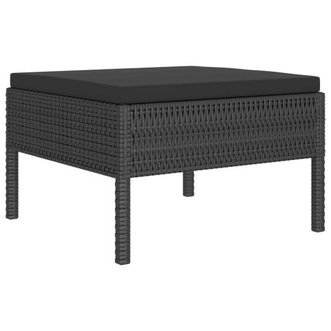 10-cz. zestaw mebli do ogrodu, poduszki, rattan PE, czarny 10-cz. zestaw mebli do ogrodu, poduszki, rattan PE, czarny