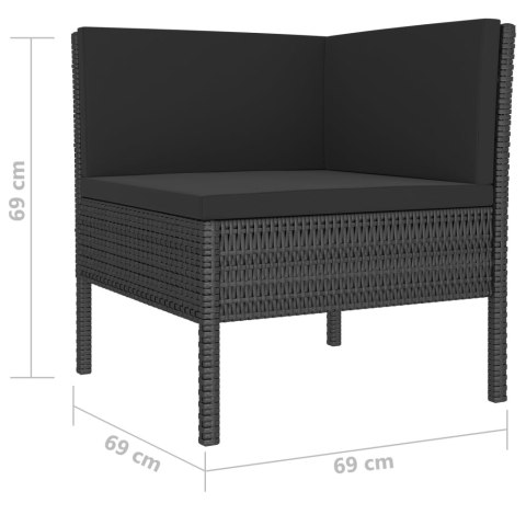 10-cz. zestaw mebli do ogrodu, poduszki, rattan PE, czarny 10-cz. zestaw mebli do ogrodu, poduszki, rattan PE, czarny