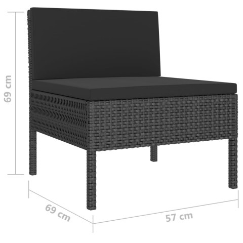 10-cz. zestaw mebli do ogrodu, poduszki, rattan PE, czarny 10-cz. zestaw mebli do ogrodu, poduszki, rattan PE, czarny