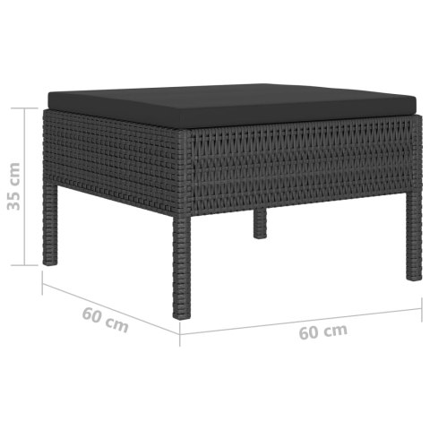 10-cz. zestaw mebli do ogrodu, poduszki, rattan PE, czarny 10-cz. zestaw mebli do ogrodu, poduszki, rattan PE, czarny