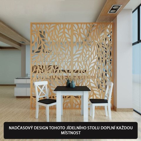 MIADOMODO Stół do jadalni dla 4 osób, czarny, 80x80x76,5 cm MIADOMODO Stół do jadalni dla 4 osób, czarny, 80x80x76,5 cm