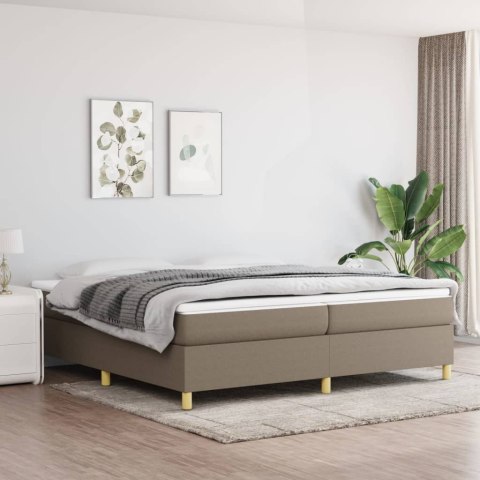 Łóżko kontynentalne z materacem, taupe, tkanina, 200x200 cm