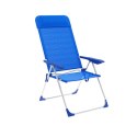 Marbueno Składane Krzesło 5 Pozycji Aluminium z Poduszką Niebieska Plaża i Basen 69X58X109 cm 10249
