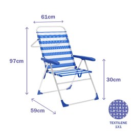 Składanego Krzesła Marbueno Paski Niebieski Biały 59 x 97 x 61 cm