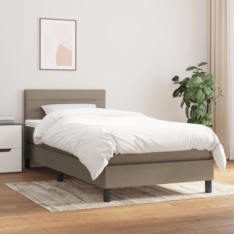 Łóżko kontynentalne z materacem, taupe, tkanina, 100x200 cm