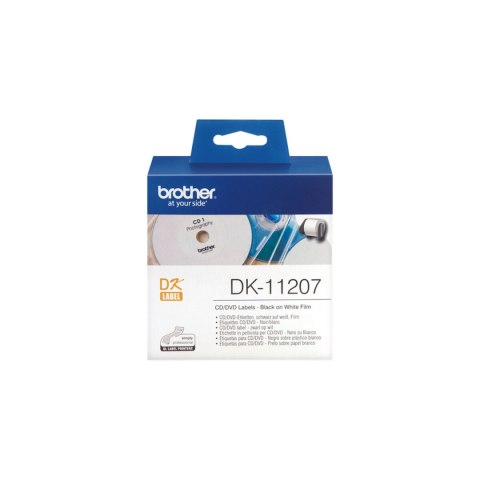 Etykiety do Drukarki Brother DK-11207 CD/DVD ø 58 mm Czarny/Biały