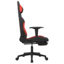 Fotel gamingowy z podnóżkiem i masażem, czarno-czerwony