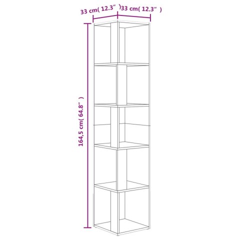Szafka narożna, dąb sonoma, 33x33x164,5cm, płyta wiórowa