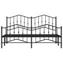Metalowa rama łóżka z wezgłowiem i zanóżkiem, czarna, 183x213cm