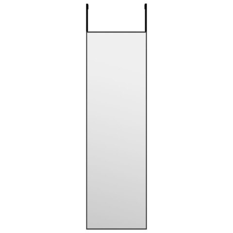 Lustro na drzwi, czarne, 30x100 cm, szkło i aluminium