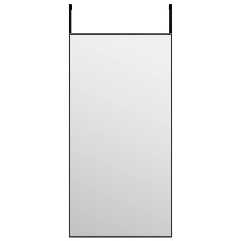 Lustro na drzwi, czarne, 40x80 cm, szkło i aluminium Lustro na drzwi, czarne, 40x80 cm, szkło i aluminium