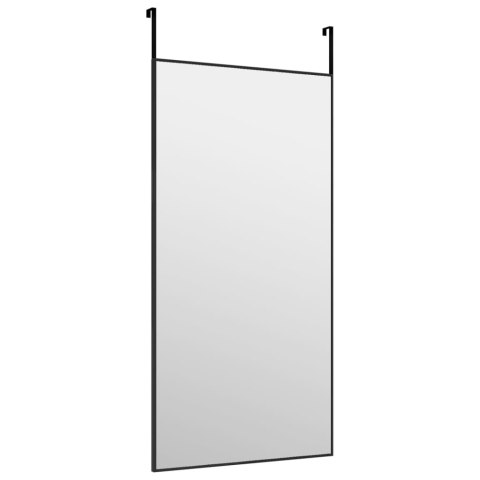 Lustro na drzwi, czarne, 40x80 cm, szkło i aluminium Lustro na drzwi, czarne, 40x80 cm, szkło i aluminium