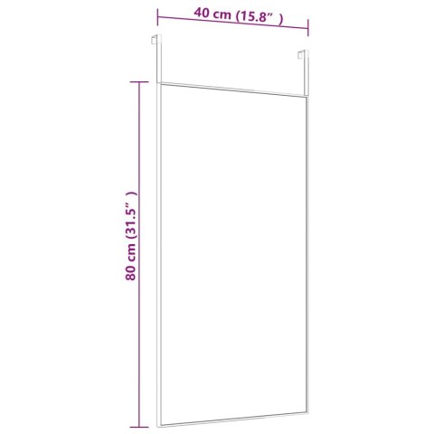 Lustro na drzwi, czarne, 40x80 cm, szkło i aluminium Lustro na drzwi, czarne, 40x80 cm, szkło i aluminium