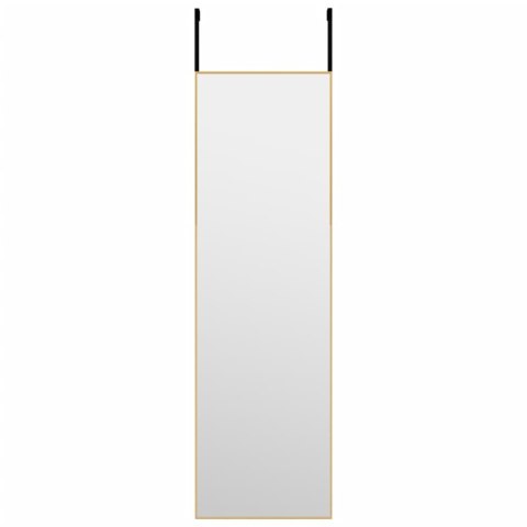 Lustro na drzwi, złote, 30x100 cm, szkło i aluminium