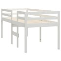 Wysokie łóżko, białe, 80x200 cm, lite drewno sosnowe