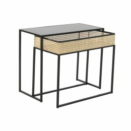 Komplet 2 Stolików DKD Home Decor Metal Rattan (60 x 30 x 50 cm)