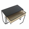 Komplet 2 Stolików DKD Home Decor Metal Rattan (60 x 30 x 50 cm)