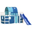 Dziecięce łóżko na antresoli, z tunelem, niebieskie, 80x200 cm