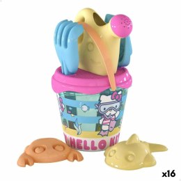 Zestaw zabawek plażowych Hello Kitty Ø 18 cm (16 Sztuk)