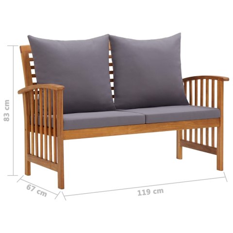 2-cz. zestaw wypoczynkowy do ogrodu, poduszki, drewno akacjowe