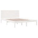 Rama łóżka, biała, lite drewno sosnowe, 160x200 cm