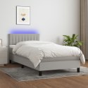 Łóżko kontynentalne z materacem, jasnoszare, 90x200 cm, tkanina