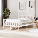 Rama łóżka, biała, 120x190 cm, lite drewno