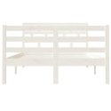 Rama łóżka, biała, 120x190 cm, lite drewno