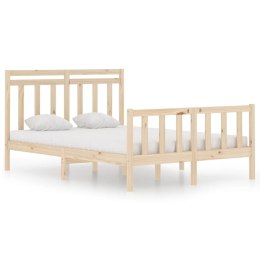 Rama łóżka, czarna, lite drewno, 120x190 cm, podwójna