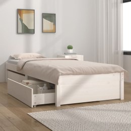 Rama łóżka z szufladami, biała, 90x190 cm